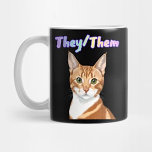 Crookie - They/Them Rainbow Text Cream Mug